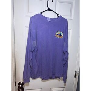 Gildan Snowmass Colorado Mountain Graphic Long Sleeve Shirt Purple Mens 2XL